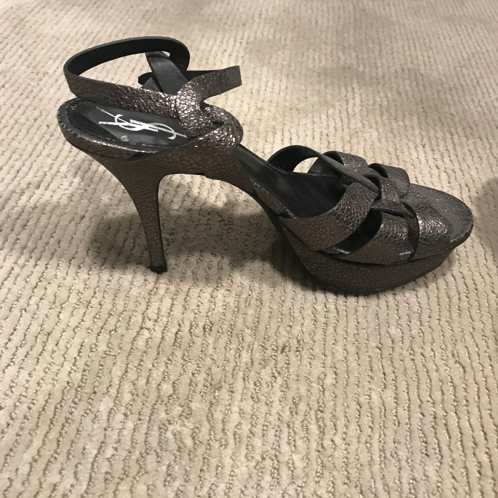 YSL Bronze Metallic Heel